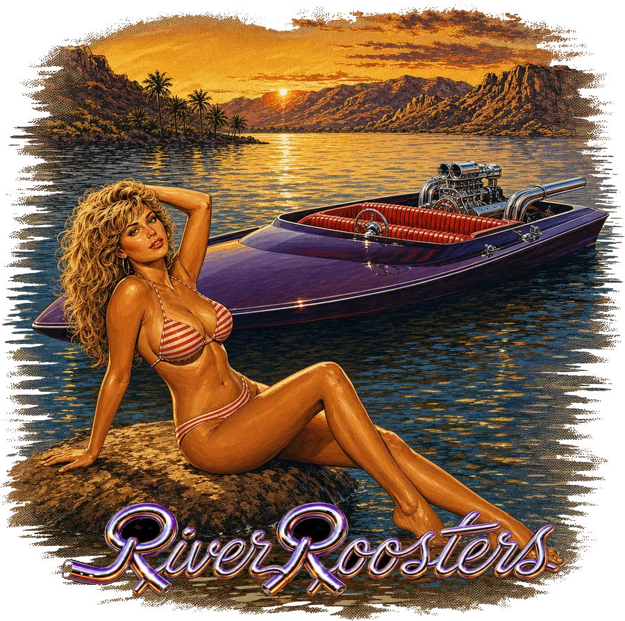 RiverRoosters River Tee — Sand illustration