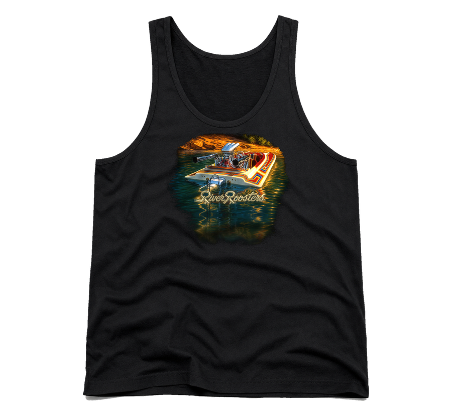 Striped Flatbottom Tank — Black &mdash; the back print