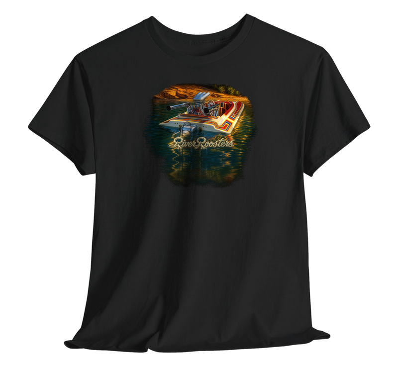 Striped Flatbottom Tee — Black &mdash; the back print